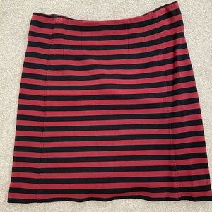 Banana Republic Striped Black and Maroon Women's Skirt